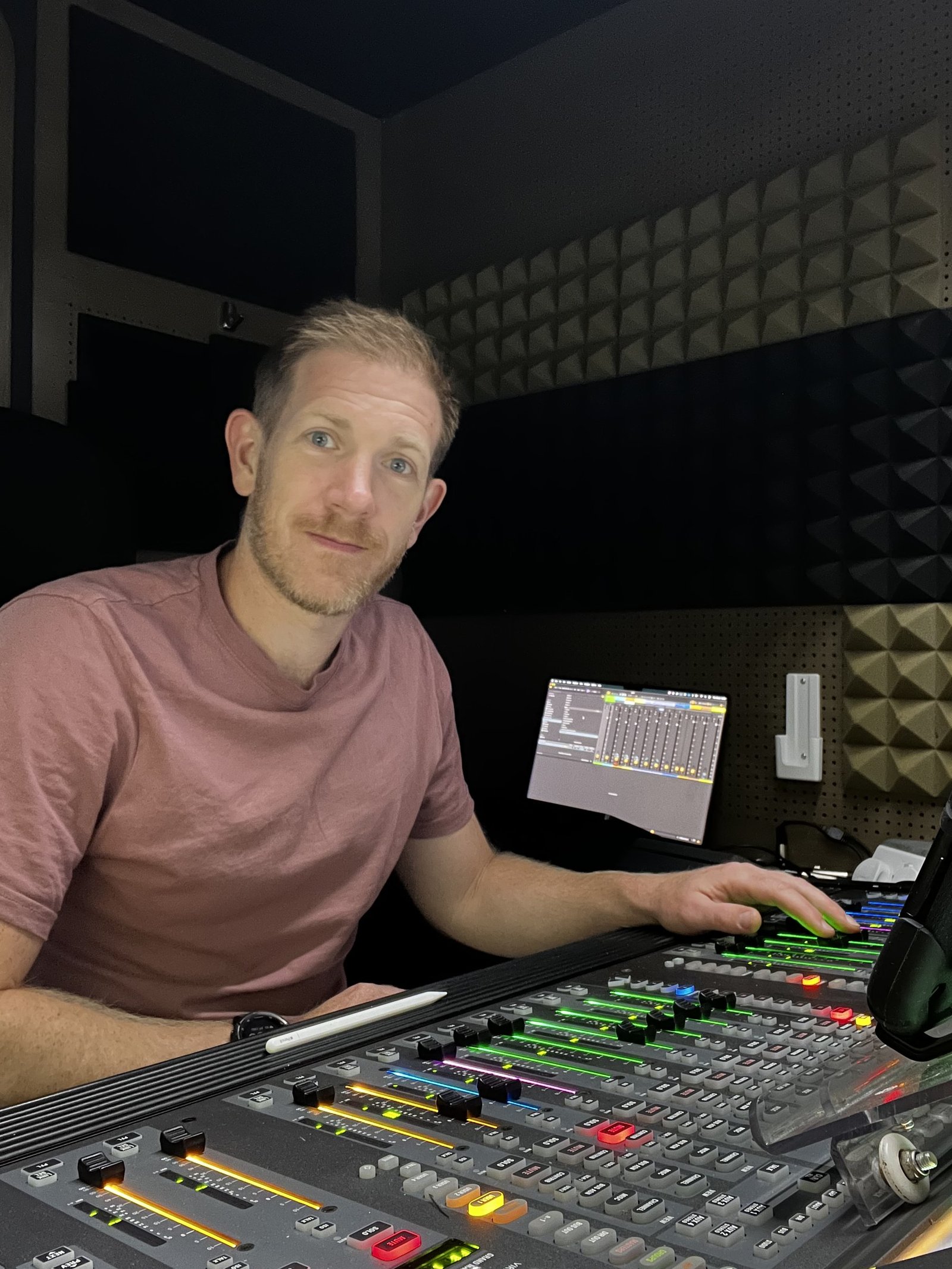 Chris at the mixing desk.